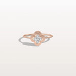 Lab Grown Diamonds Clover Ring in 14K Solid Gold/Platinum - Rings