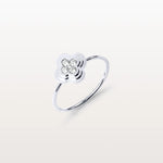 Lab Grown Diamonds Clover Ring in 14K Solid Gold/Platinum - Rings