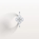Lab Grown Diamonds Clover Ring in 14K Solid Gold/Platinum - Rings