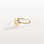 Lab Grown Diamonds Clover Ring in 14K Solid Gold/Platinum - Rings