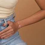 Lab Grown Diamond Bangle Bracelet With Clover Design - Bracelets