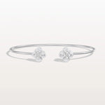 Lab Grown Diamond Bangle Bracelet With Clover Design - Bracelets