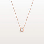 Lab Grown Asscher Cut Necklace In 14K Solid Gold/Platinum - Necklaces
