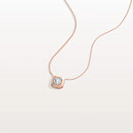 Lab Grown Asscher Cut Necklace In 14K Solid Gold/Platinum - Necklaces