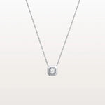 Lab Grown Asscher Cut Necklace In 14K Solid Gold/Platinum - Necklaces