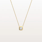 Lab Grown Asscher Cut Necklace In 14K Solid Gold/Platinum - Necklaces