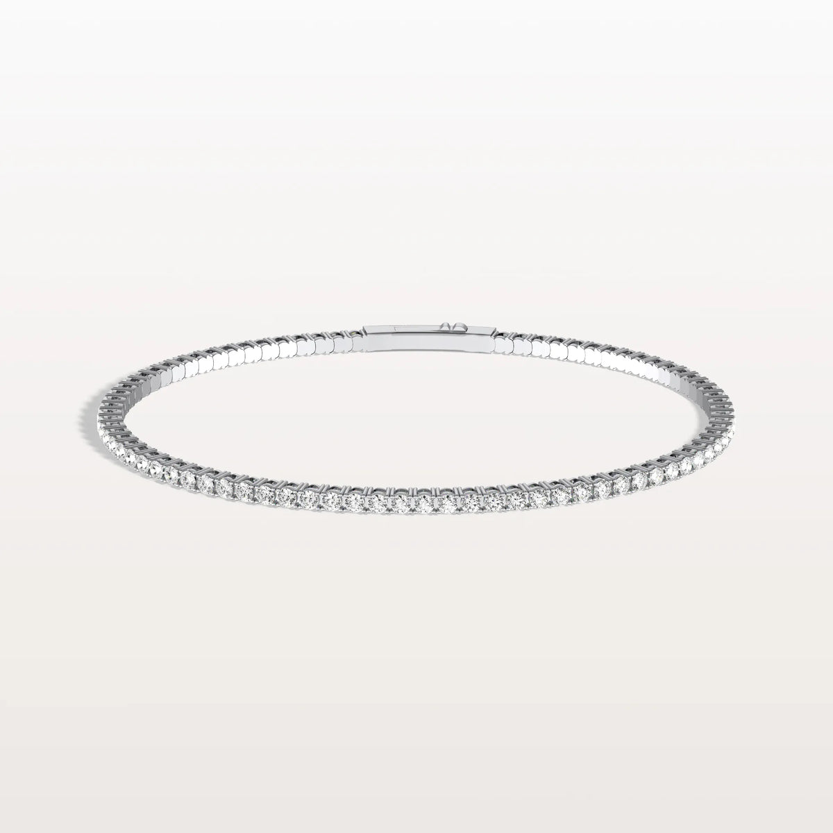 3.11CTW VVS Lab Grown Diamond Full Eternity 7 Inches Flexible Bangle - Bracelets