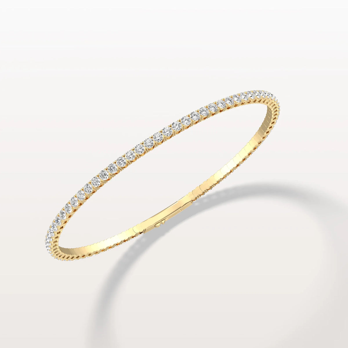3.35CTW VVS Lab Grown Diamond Full Eternity 7 Inches Flexible Bangle - Bracelets