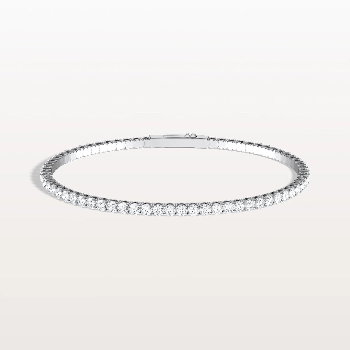 5.08CTW VVS Lab Grown Diamond Full Eternity 7.3 Inches Flexible Bangle - Bracelets