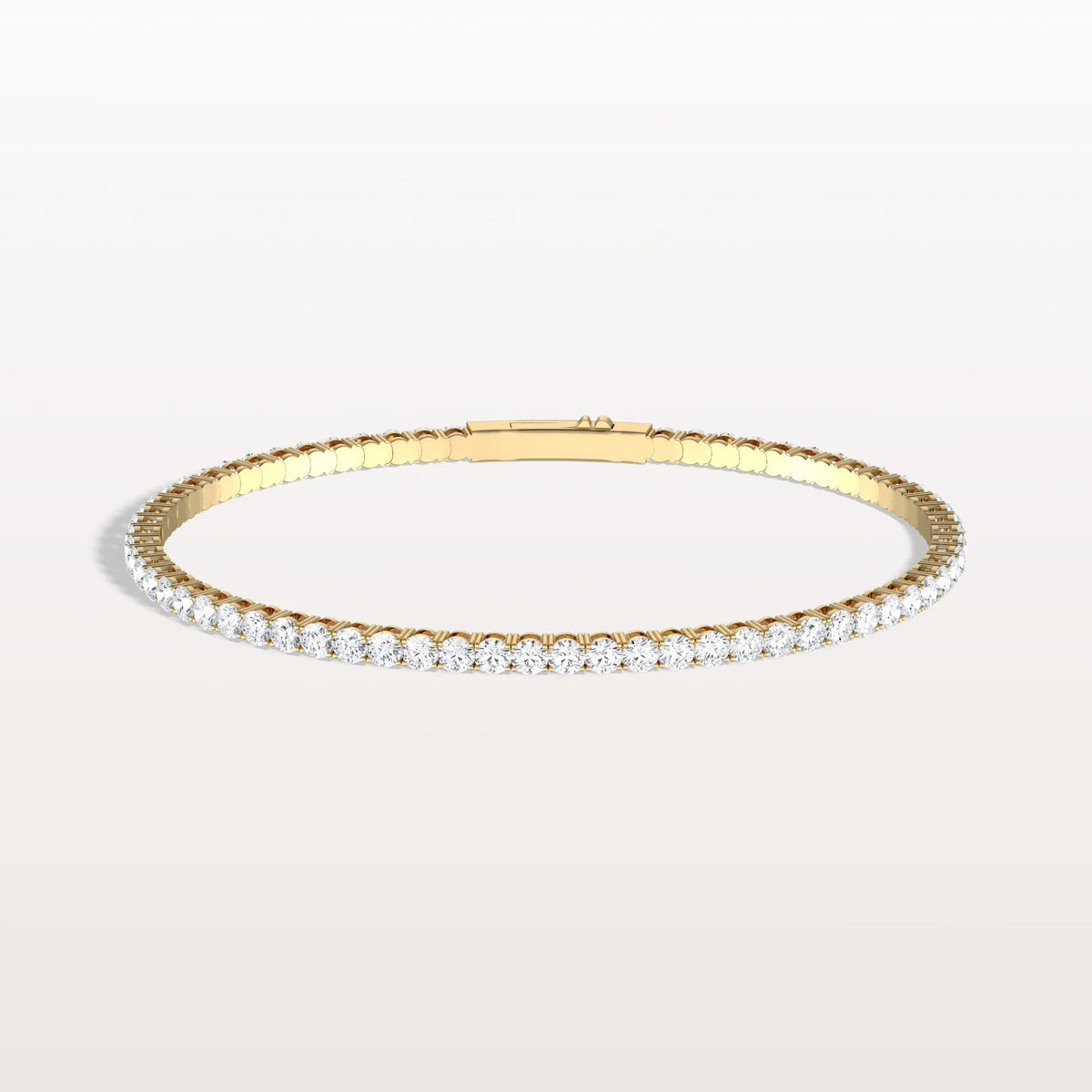 5.08CTW VVS Lab Grown Diamond Full Eternity 7.3 Inches Flexible Bangle - Bracelets
