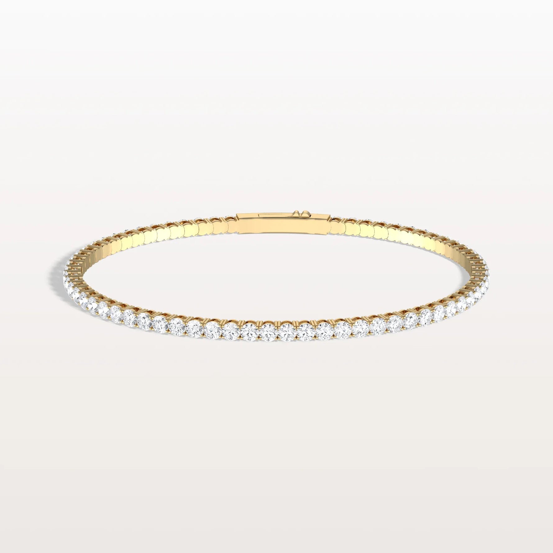 5.08CTW VVS Lab Grown Diamond Full Eternity 7.3 Inches Flexible Bangle - Bracelets