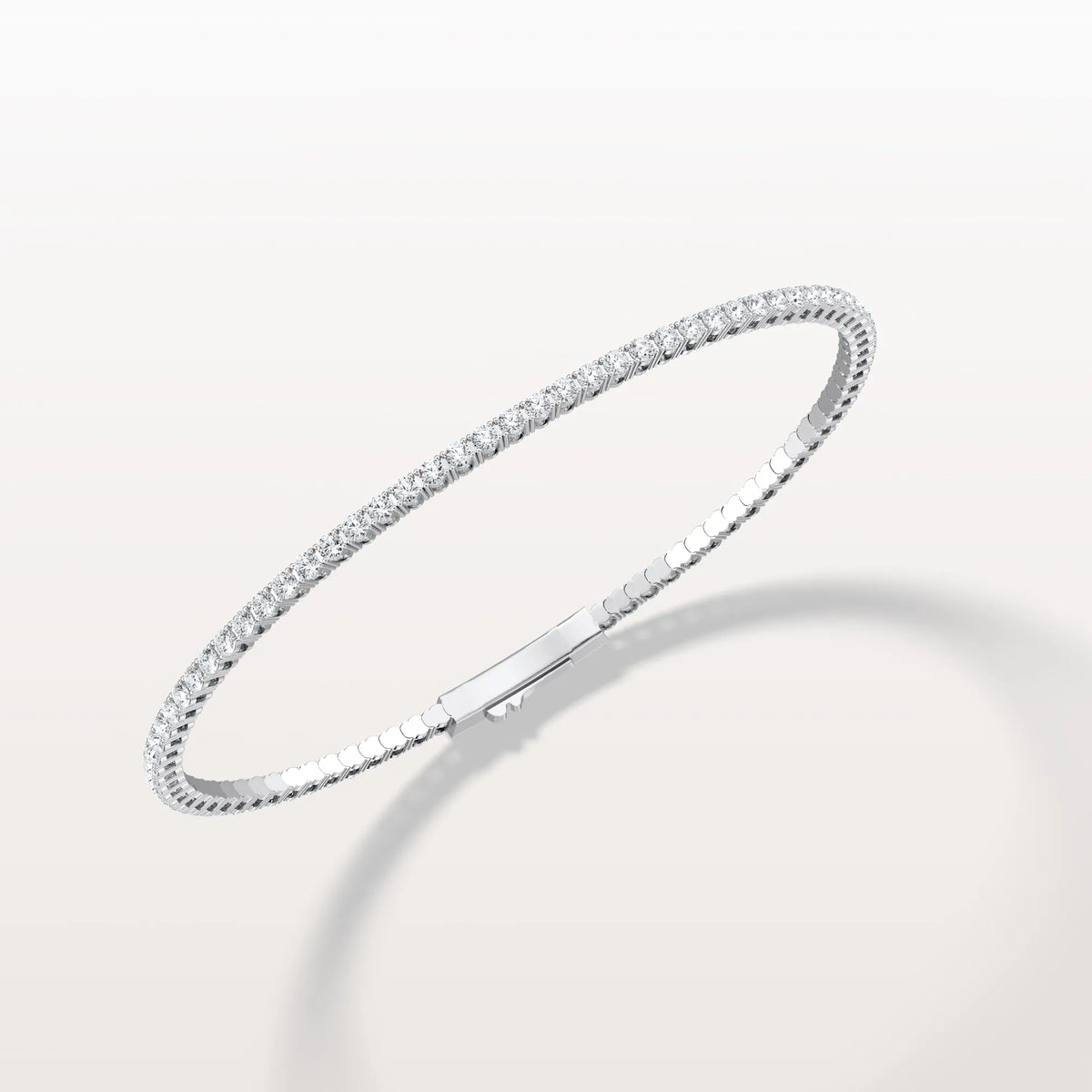 2.78CTW VVS Lab Grown Diamond Full Eternity 7 Inches Flexible Bangle - Bracelets