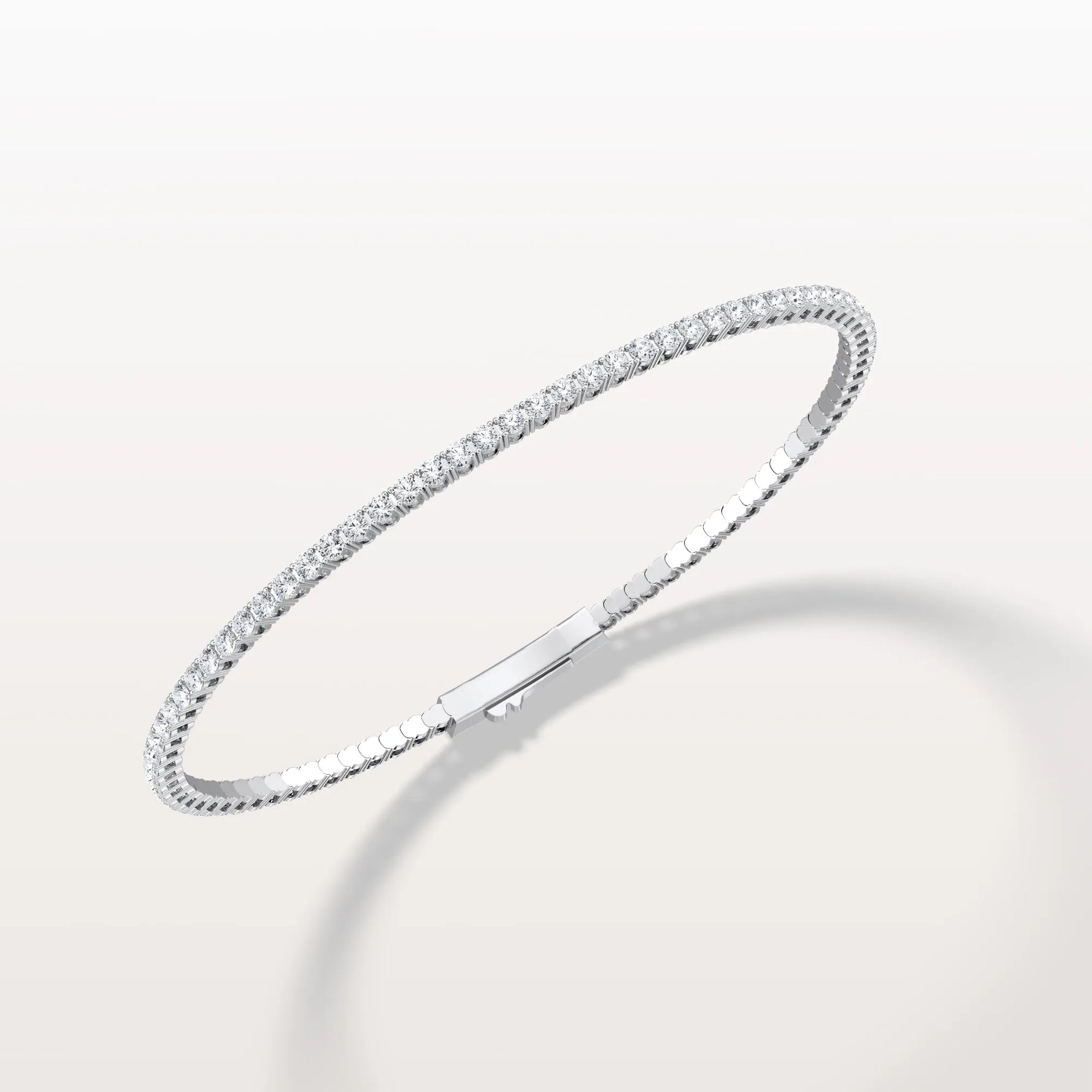 2.78CTW VVS Lab Grown Diamond Full Eternity 7 Inches Flexible Bangle - Bracelets