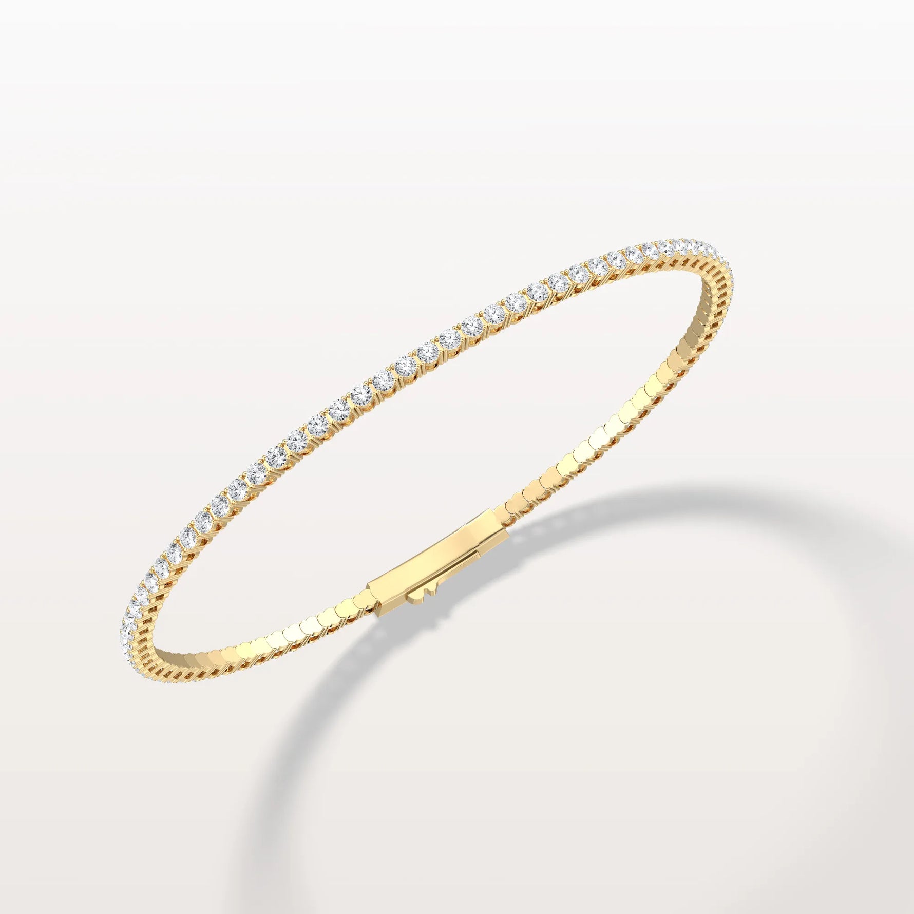 2.78CTW VVS Lab Grown Diamond Full Eternity 7 Inches Flexible Bangle - Bracelets