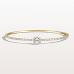 2CTW Asscher Lab Grwon Diamond Pave Halo Bangel Bracelet - Bracelets