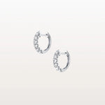0.93CTW Lab Diamond Half Eternity Huggie Earring In 14K Solid Gold/Platinum - Earrings