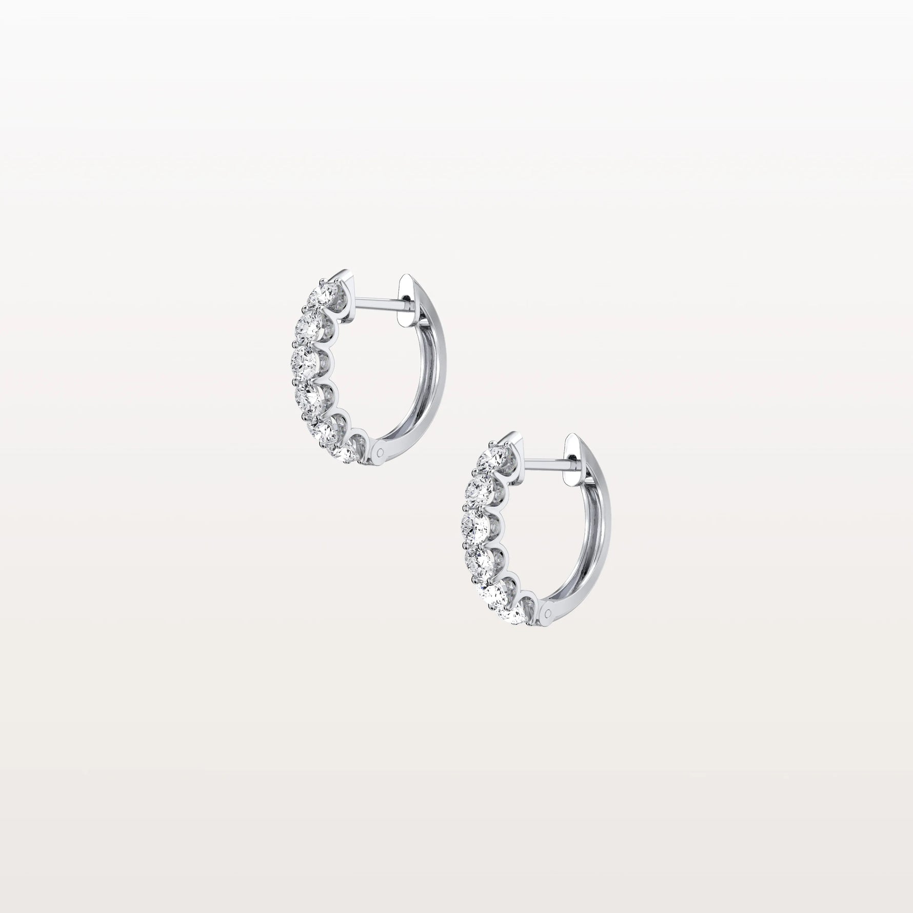 0.93CTW Lab Diamond Half Eternity Huggie Earring In 14K Solid Gold/Platinum - Earrings