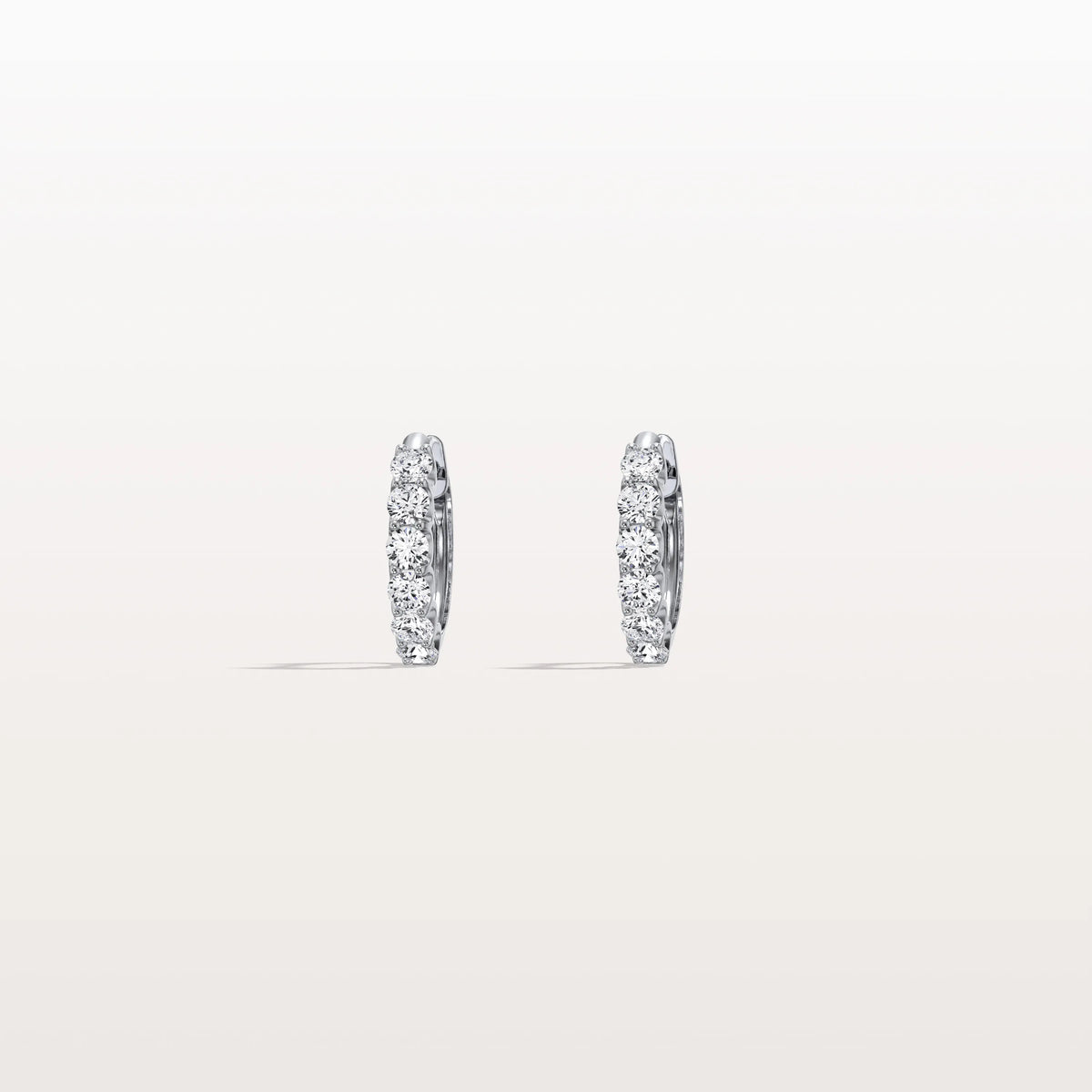 0.93CTW Lab Diamond Half Eternity Huggie Earring In 14K Solid Gold/Platinum - Earrings