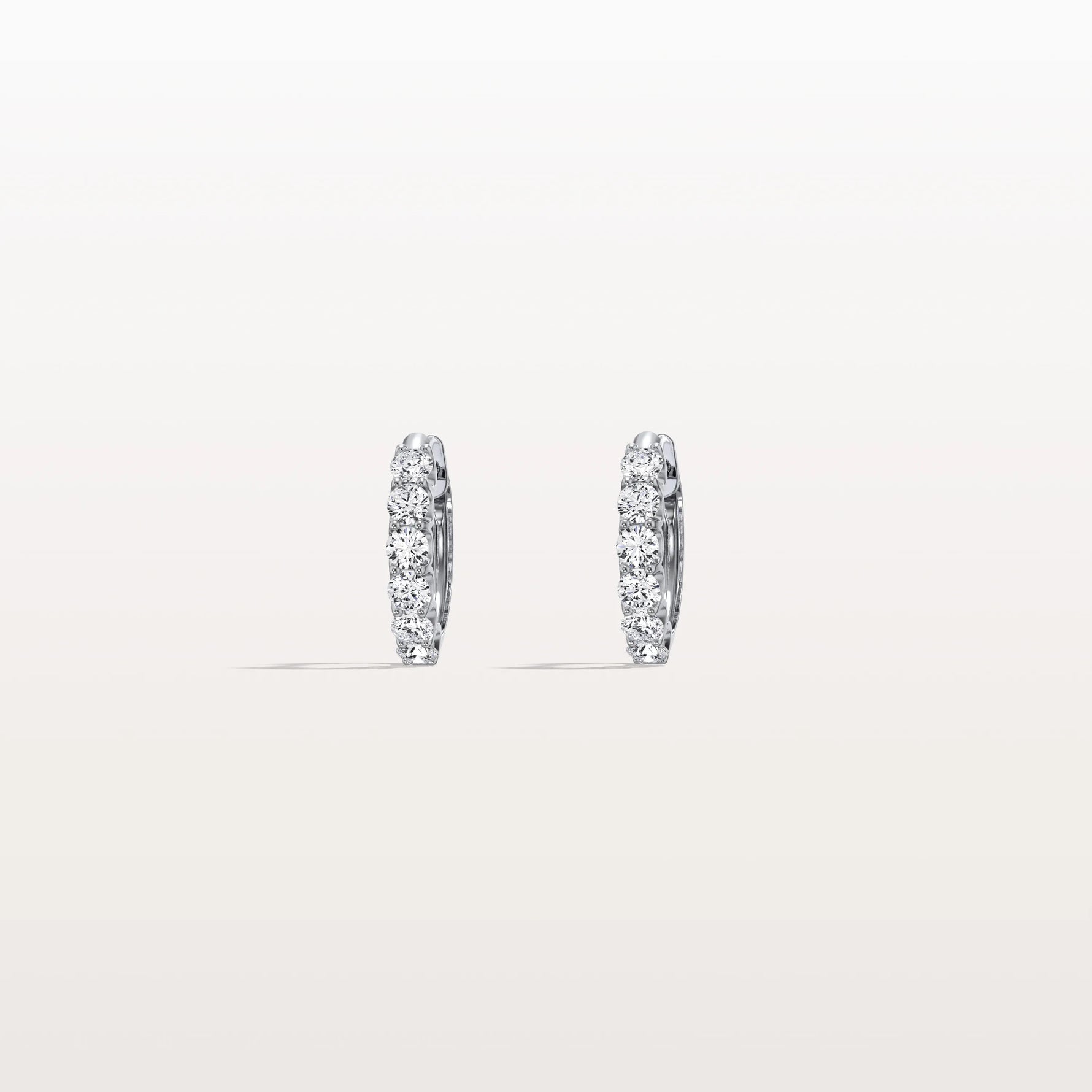 0.93CTW Lab Diamond Half Eternity Huggie Earring In 14K Solid Gold/Platinum - Earrings