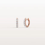 0.93CTW Lab Diamond Half Eternity Huggie Earring In 14K Solid Gold/Platinum - Earrings