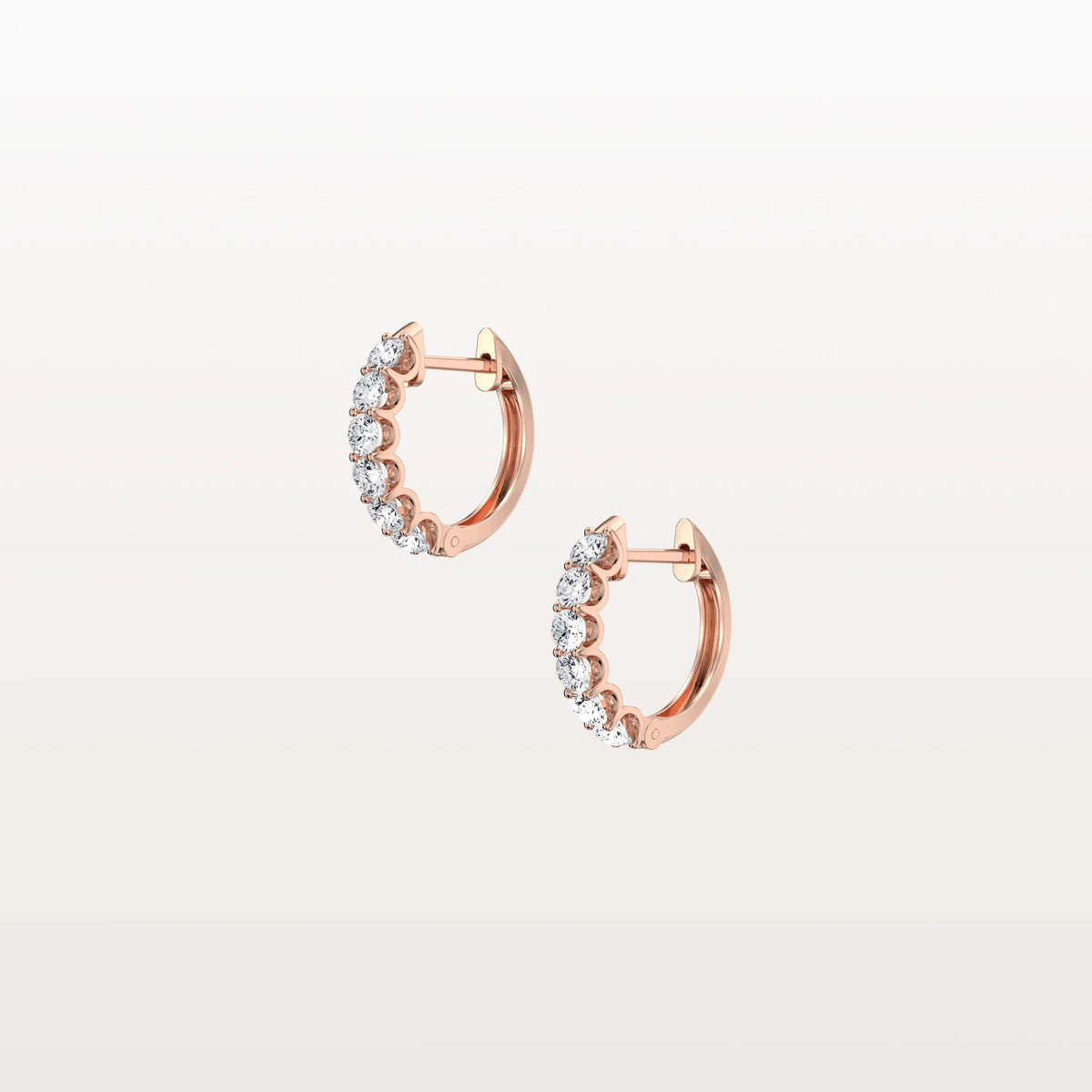 0.93CTW Lab Diamond Half Eternity Huggie Earring In 14K Solid Gold/Platinum - Earrings