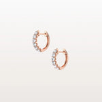 0.93CTW Lab Diamond Half Eternity Huggie Earring In 14K Solid Gold/Platinum - Earrings