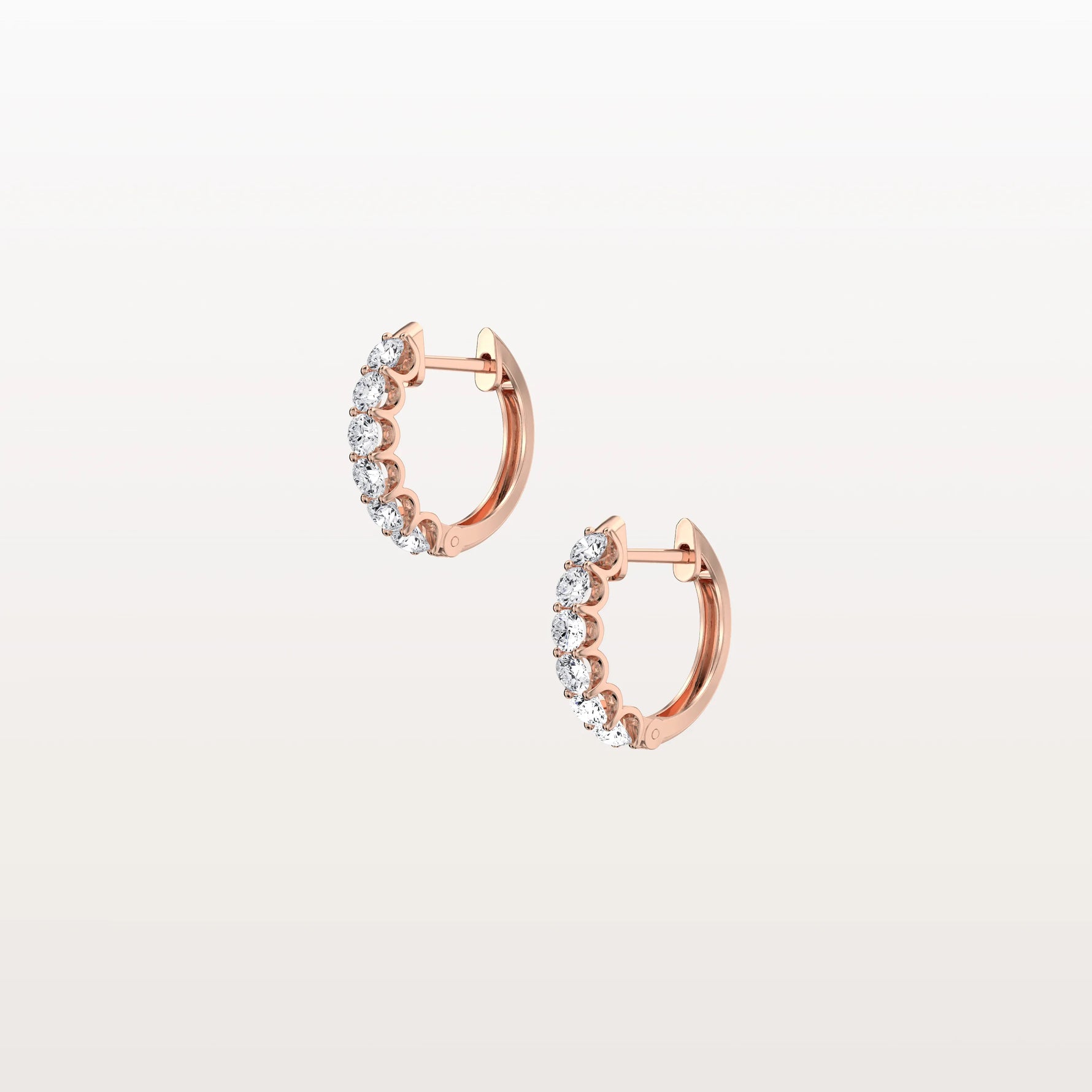 0.93CTW Lab Diamond Half Eternity Huggie Earring In 14K Solid Gold/Platinum - Earrings