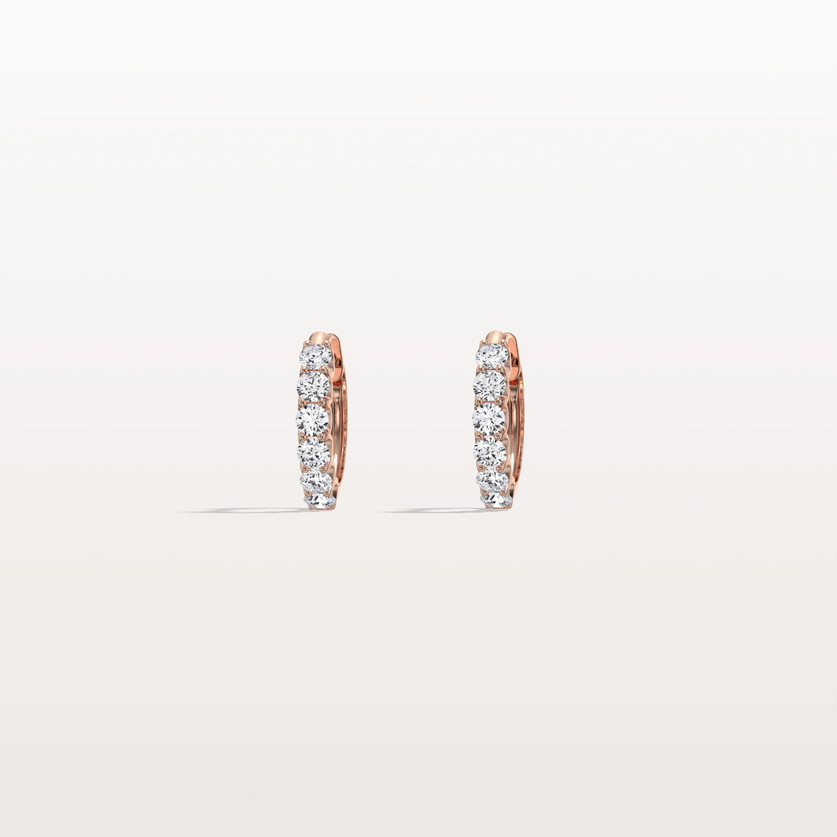 0.93CTW Lab Diamond Half Eternity Huggie Earring In 14K Solid Gold/Platinum - Earrings