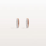 0.93CTW Lab Diamond Half Eternity Huggie Earring In 14K Solid Gold/Platinum - Earrings