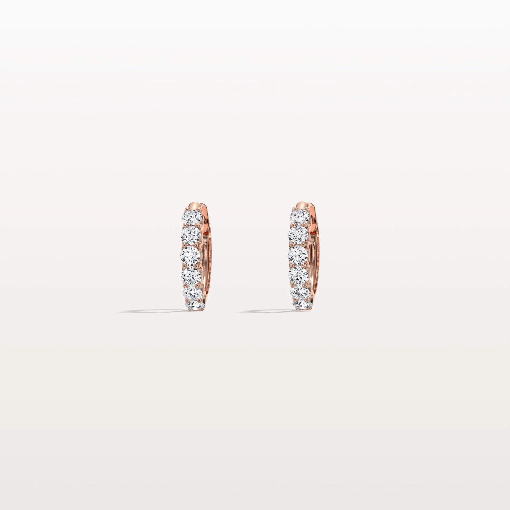 0.93CTW Lab Diamond Half Eternity Huggie Earring In 14K Solid Gold/Platinum - Earrings