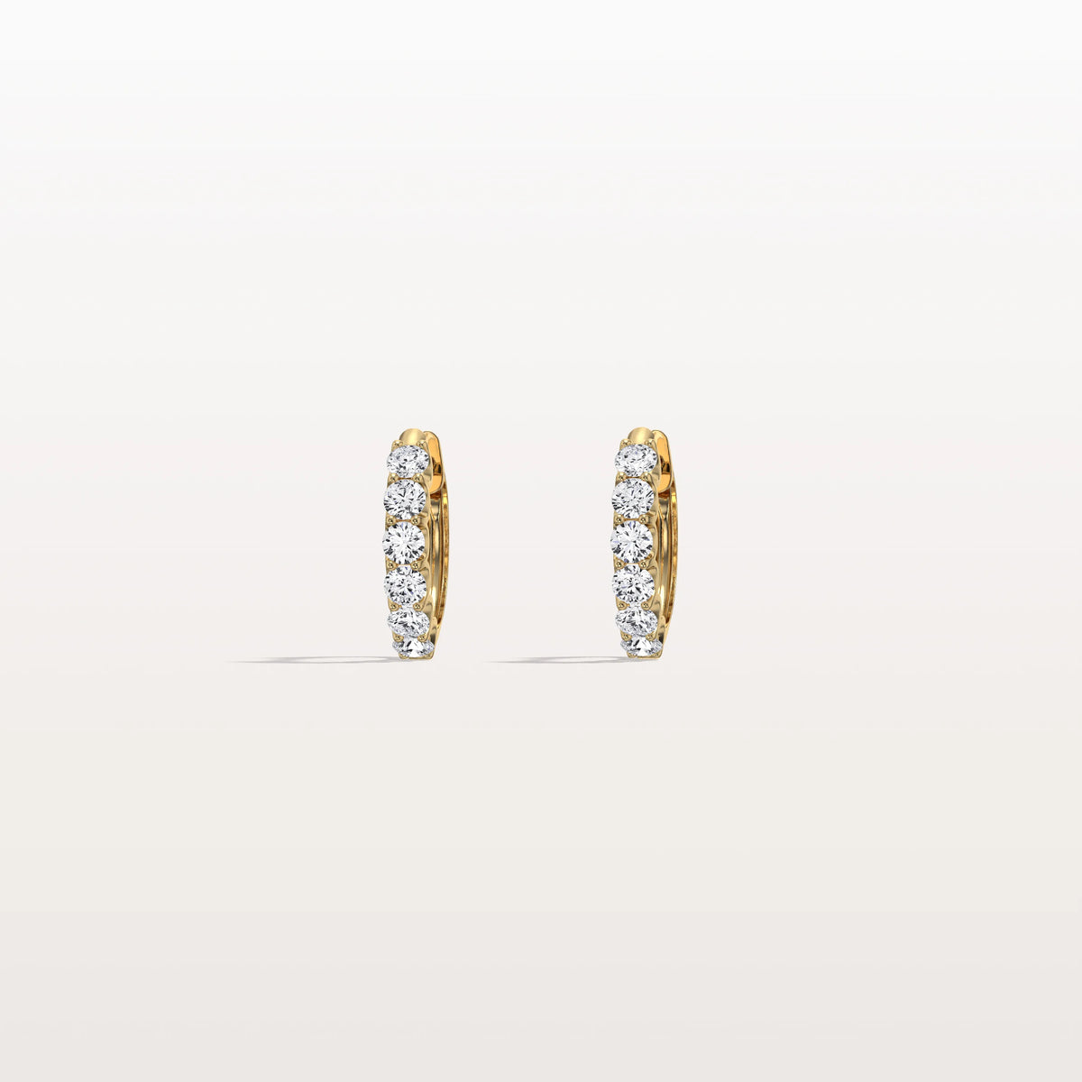 0.93CTW Lab Diamond Half Eternity Huggie Earring In 14K Solid Gold/Platinum - Earrings