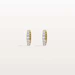 0.93CTW Lab Diamond Half Eternity Huggie Earring In 14K Solid Gold/Platinum - Earrings