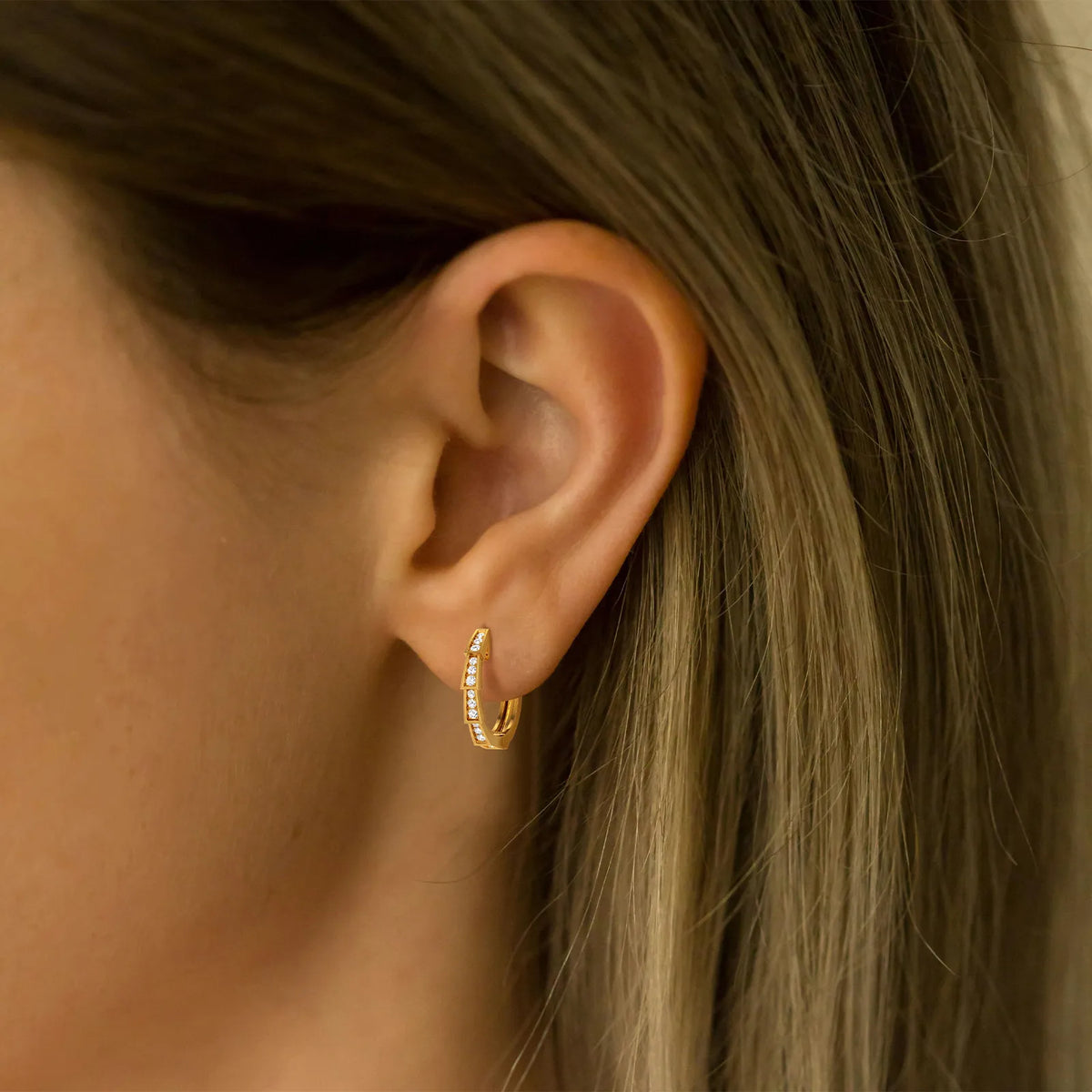 Lab Diamond Half Eternity Viper Earring In 14K Solid Gold/Platinum - Earrings