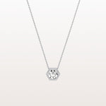 1CT Hexagon Lab Grown Diamond Necklace in 14K Solid Gold/Platinum - Necklaces