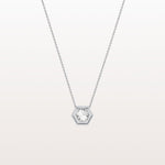 1CT Hexagon Lab Grown Diamond Necklace in 14K Solid Gold/Platinum - Necklaces