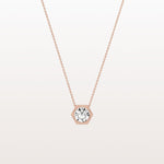 1CT Hexagon Lab Grown Diamond Necklace in 14K Solid Gold/Platinum - Necklaces
