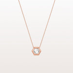 1CT Hexagon Lab Grown Diamond Necklace in 14K Solid Gold/Platinum - Necklaces