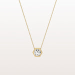 1CT Hexagon Lab Grown Diamond Necklace in 14K Solid Gold/Platinum - Necklaces