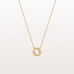 1CT Hexagon Lab Grown Diamond Necklace in 14K Solid Gold/Platinum - Necklaces