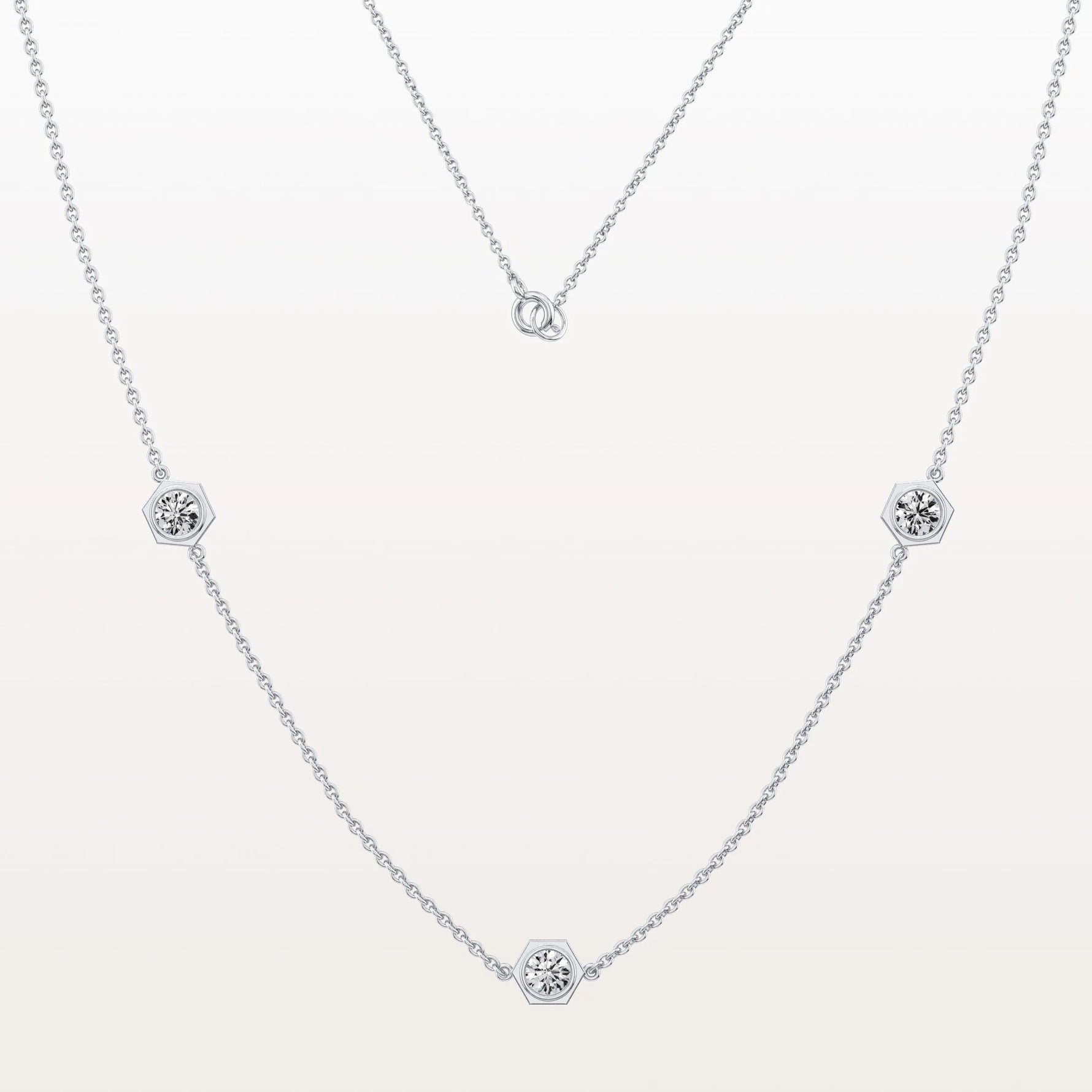 Stunning Lab Grown Diamond Screw Shape Necklace In 14K Solid Gold/Platinum - Necklaces