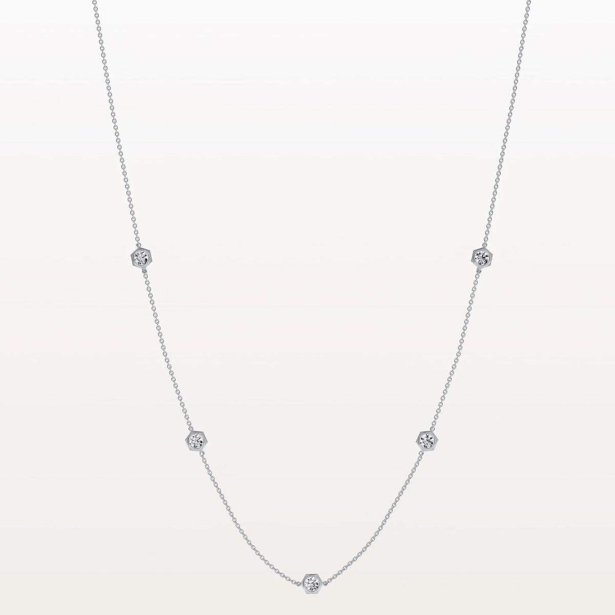 Stunning Lab Grown Diamond Screw Shape Necklace In 14K Solid Gold/Platinum - Necklaces
