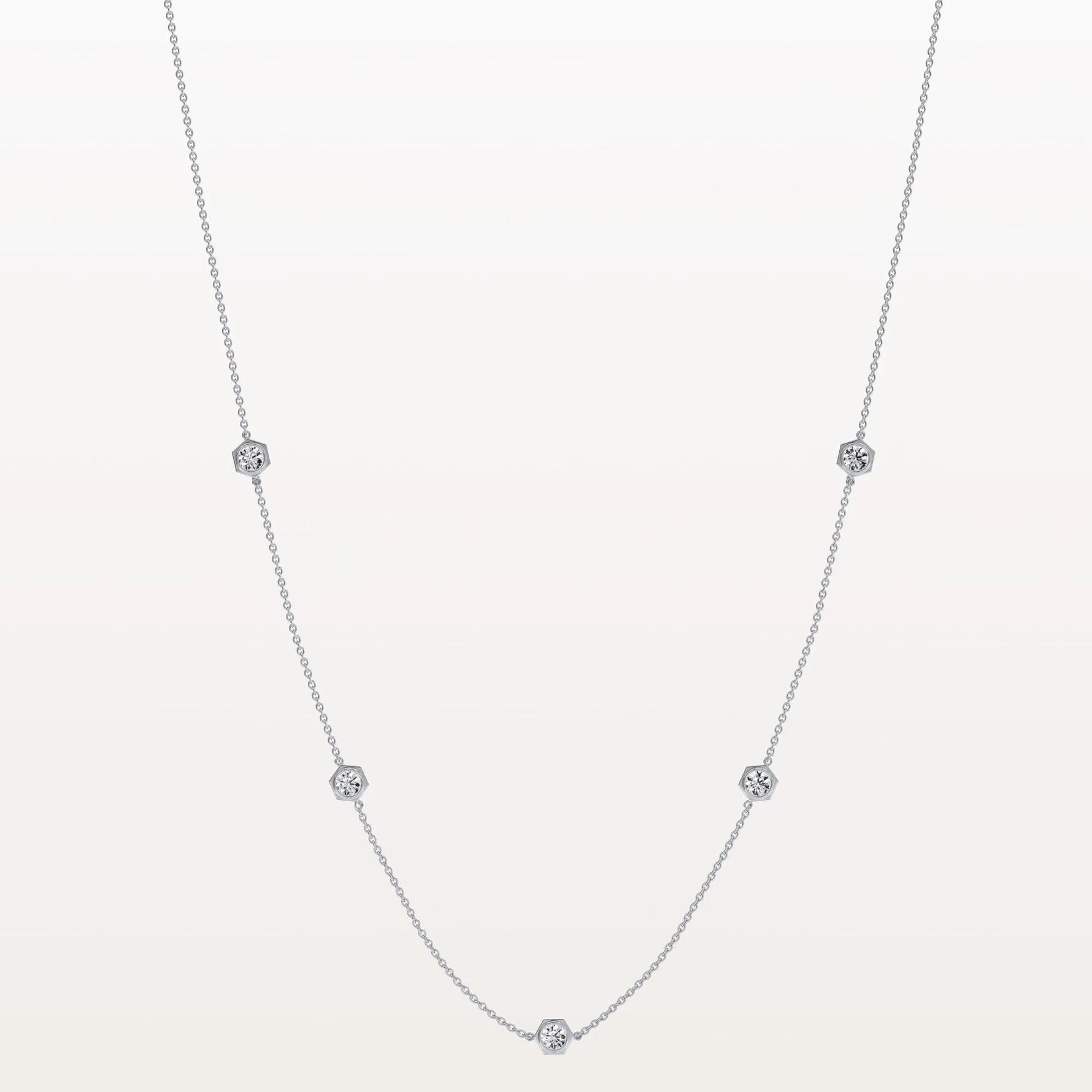 Stunning Lab Grown Diamond Screw Shape Necklace In 14K Solid Gold/Platinum - Necklaces