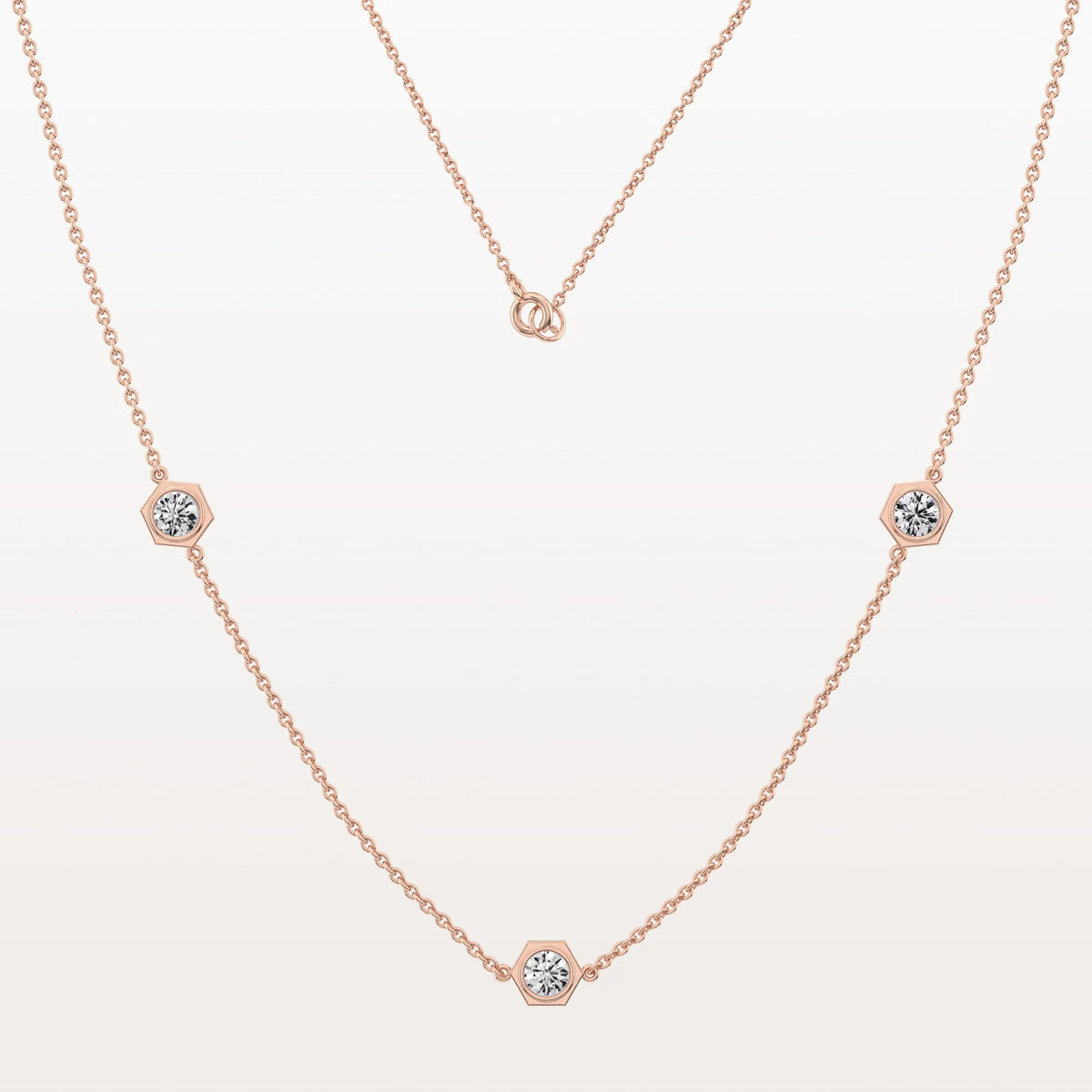 Stunning Lab Grown Diamond Screw Shape Necklace In 14K Solid Gold/Platinum - Necklaces