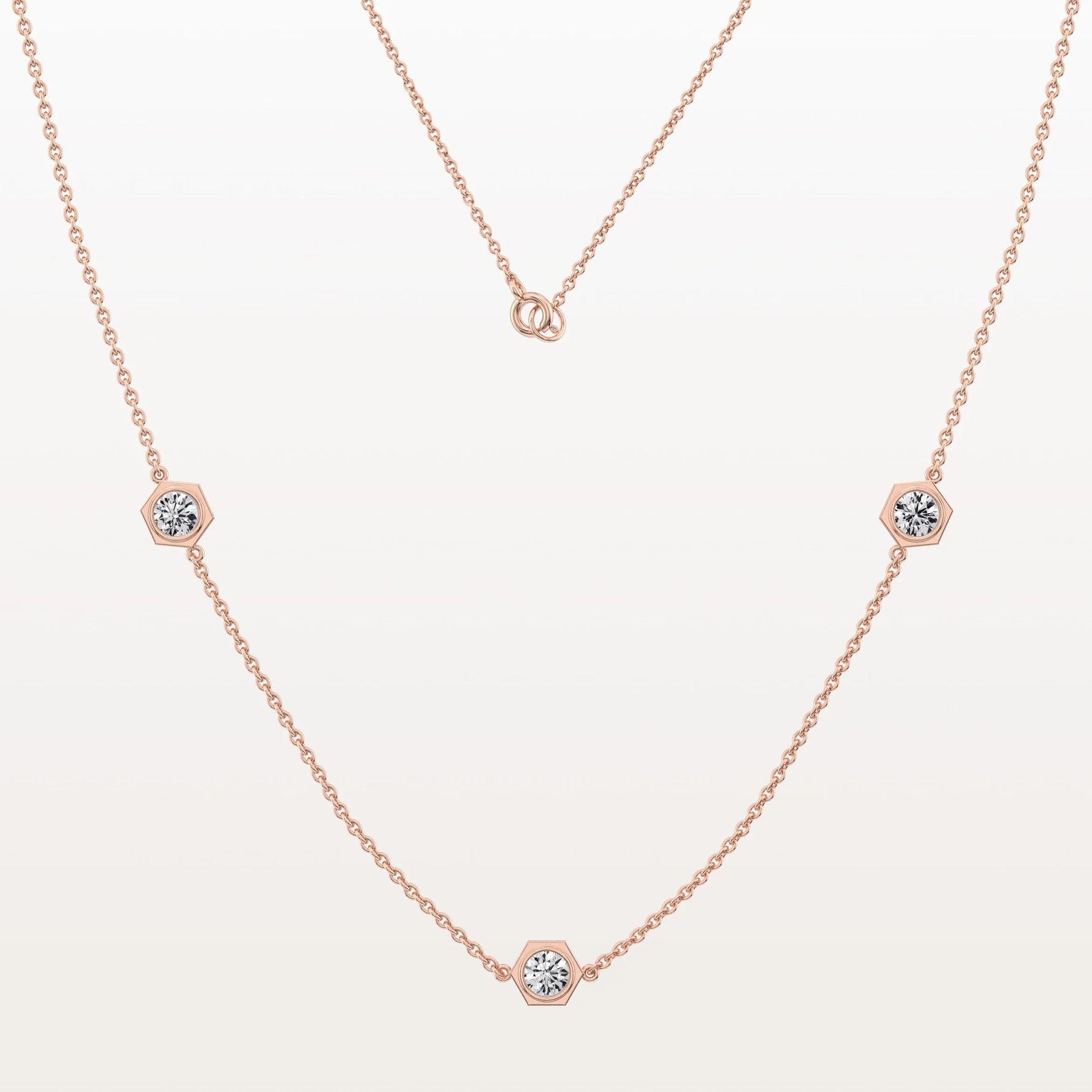 Stunning Lab Grown Diamond Screw Shape Necklace In 14K Solid Gold/Platinum - Necklaces