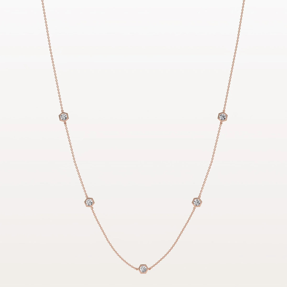 Stunning Lab Grown Diamond Screw Shape Necklace In 14K Solid Gold/Platinum - Necklaces