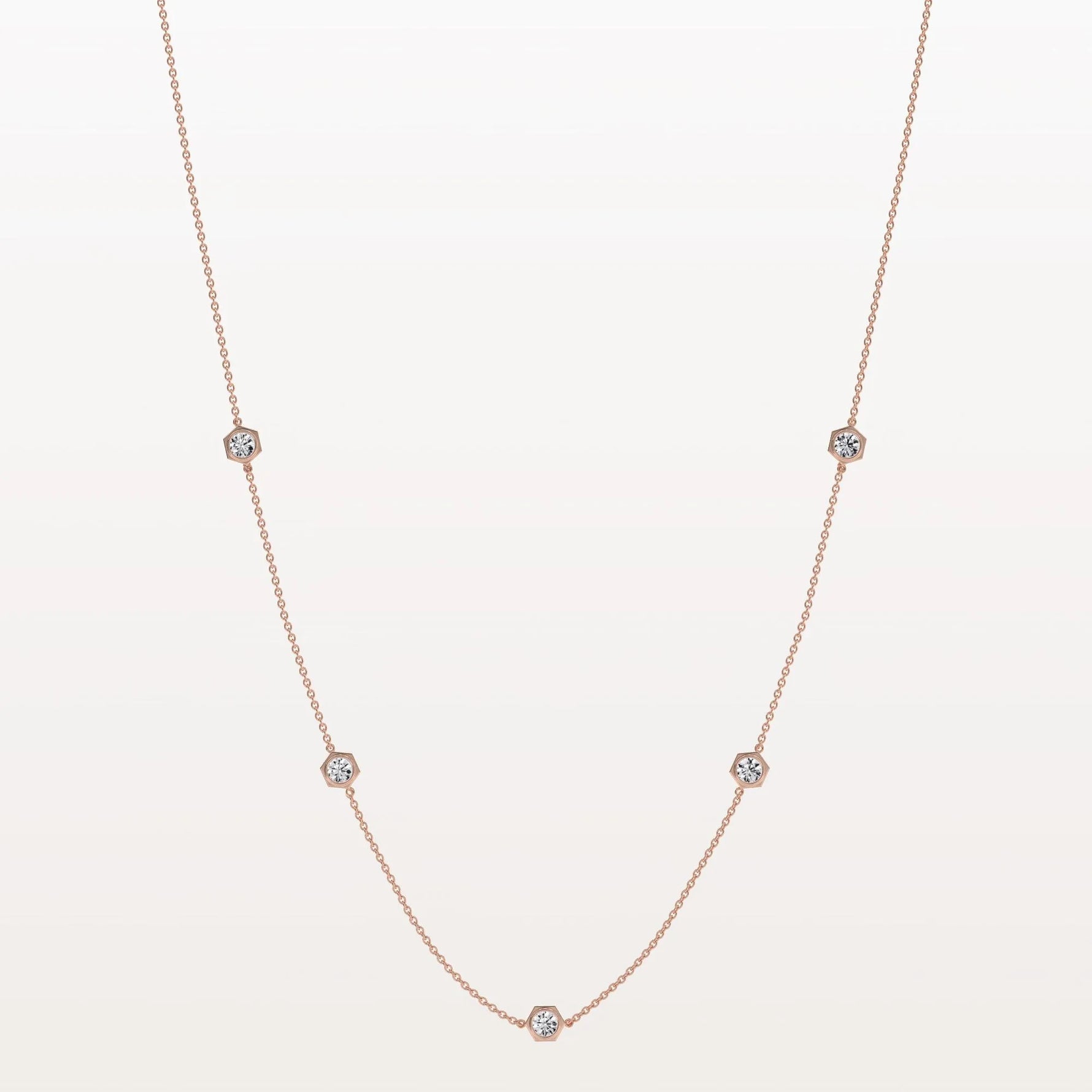 Stunning Lab Grown Diamond Screw Shape Necklace In 14K Solid Gold/Platinum - Necklaces