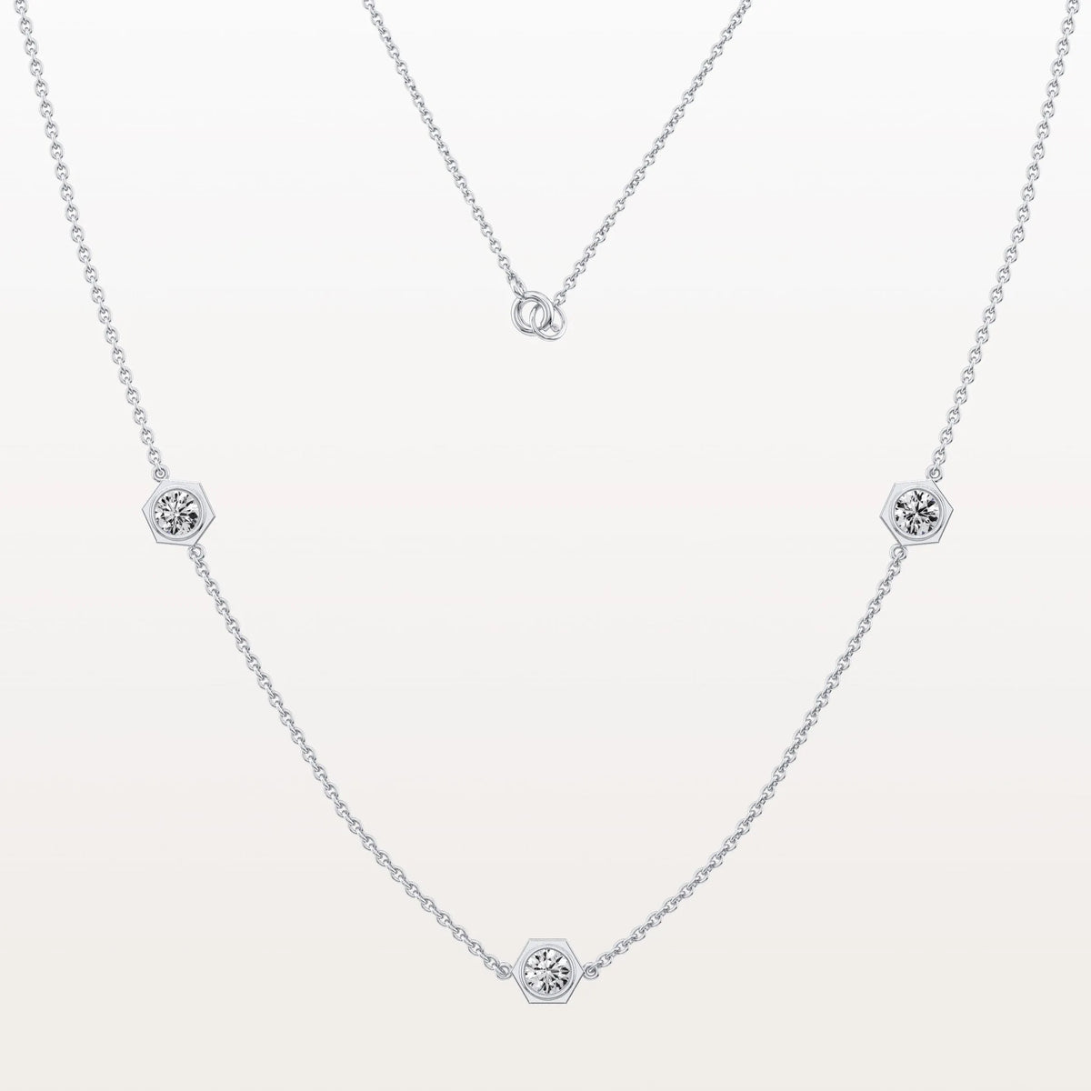 Stunning Lab Grown Diamond Screw Shape Necklace In 14K Solid Gold/Platinum - Necklaces