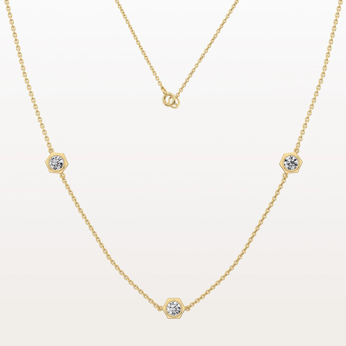 Stunning Lab Grown Diamond Screw Shape Necklace In 14K Solid Gold/Platinum - Necklaces