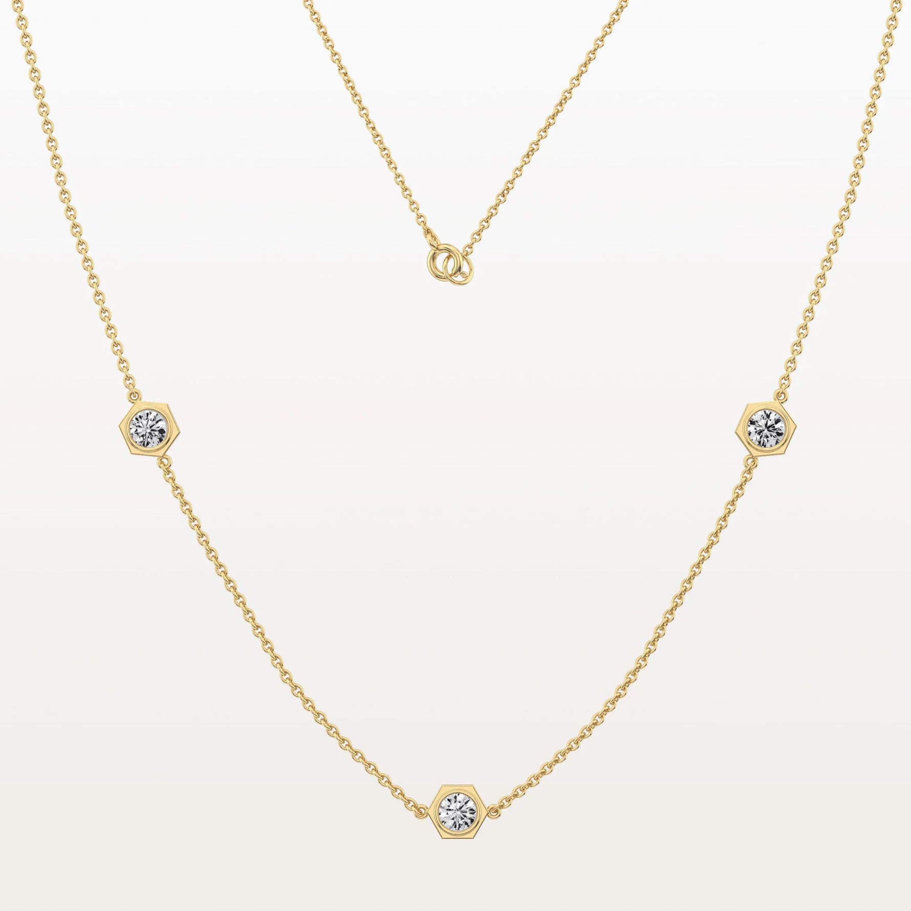 Stunning Lab Grown Diamond Screw Shape Necklace In 14K Solid Gold/Platinum - Necklaces