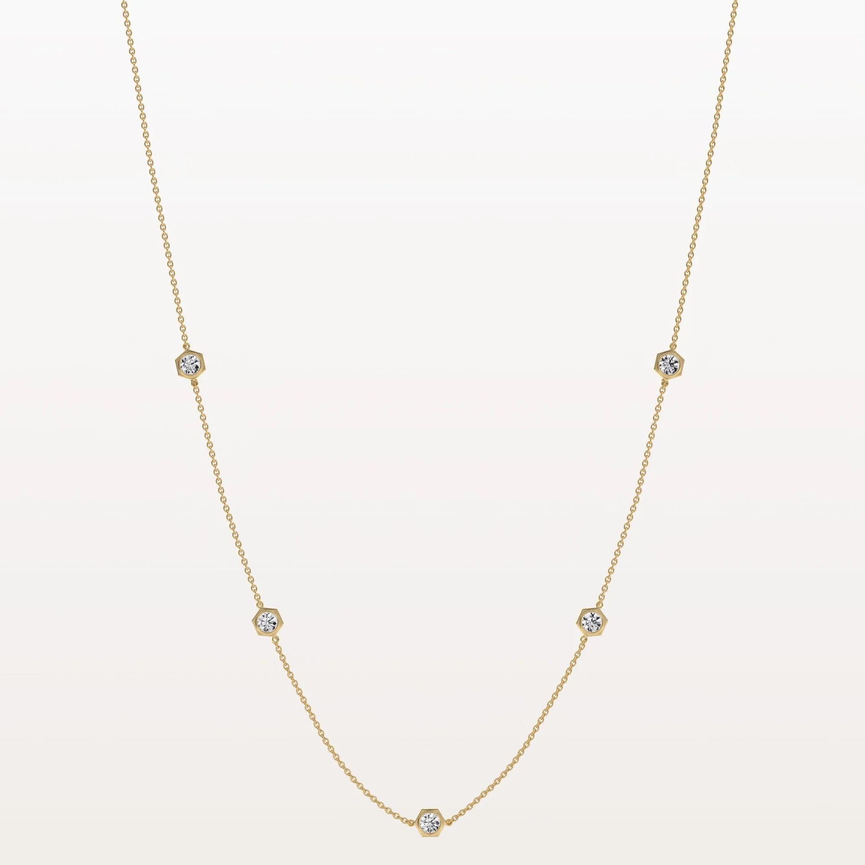 Stunning Lab Grown Diamond Screw Shape Necklace In 14K Solid Gold/Platinum - Necklaces